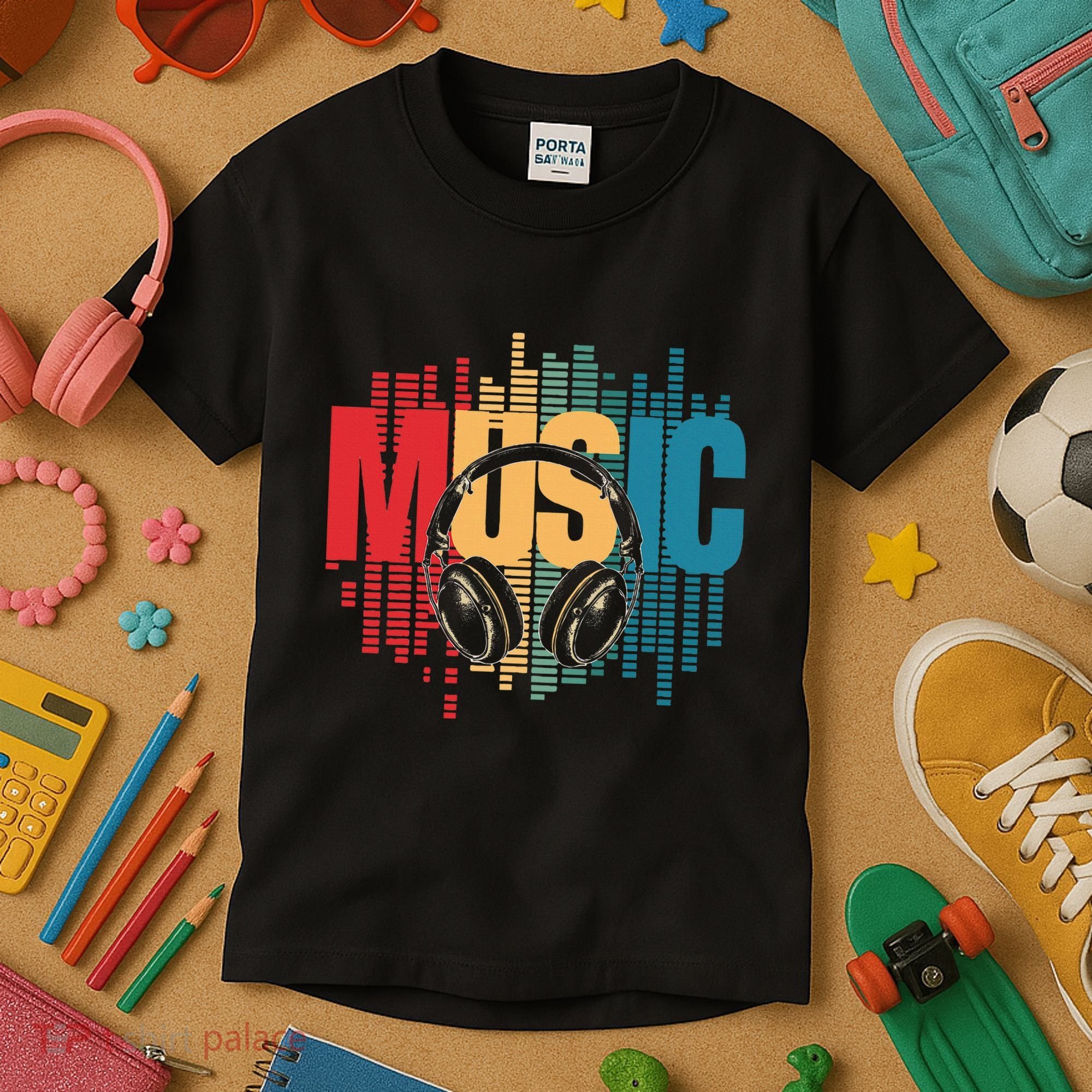Electronic Music Lover Dj Retro Headphones Kids T-Shirt