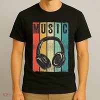 Electronic Music Lover DJ Gift Vintage Retro Headphones T-Shirt thumb 3
