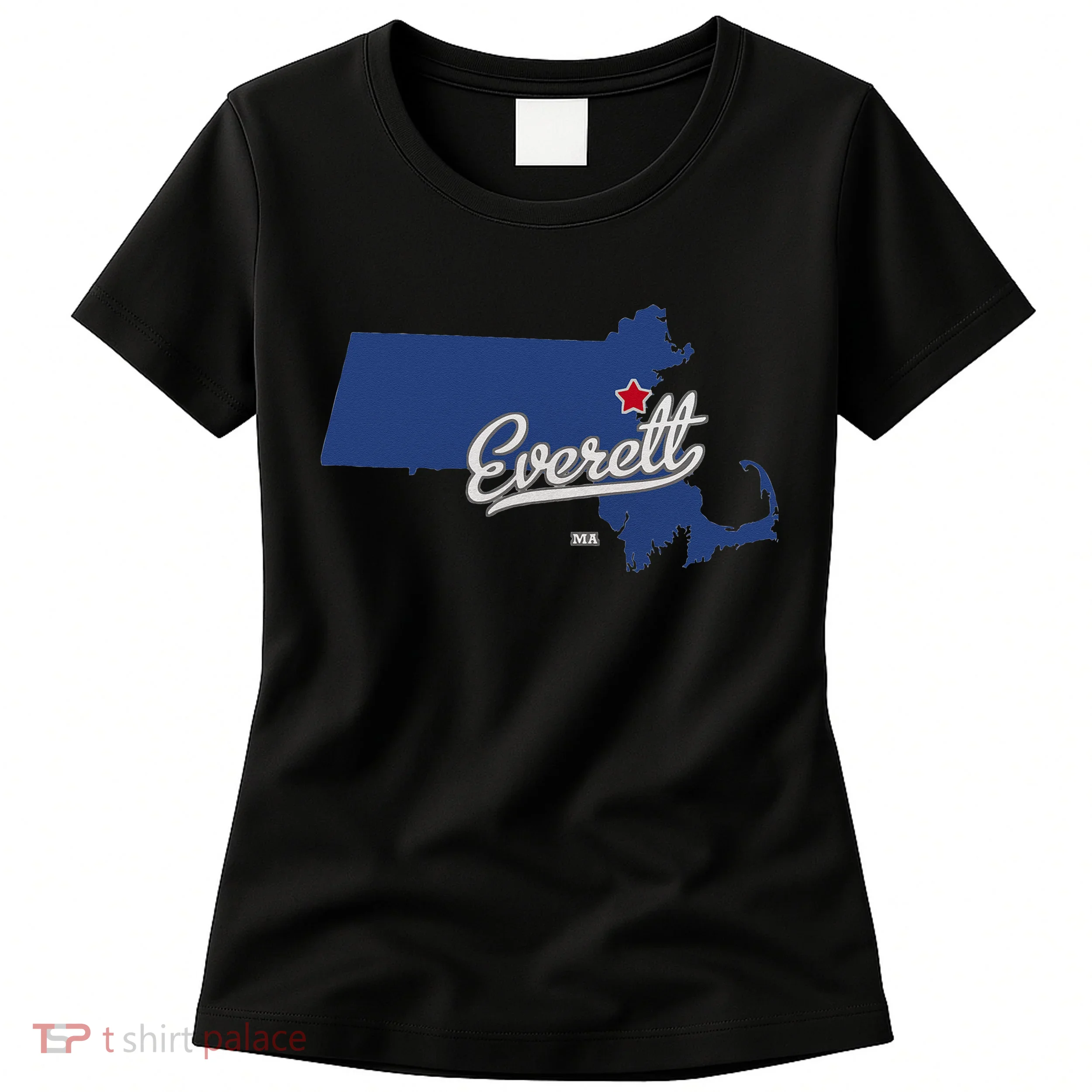 Everett Massachusetts MA Map Women's T-Shirt