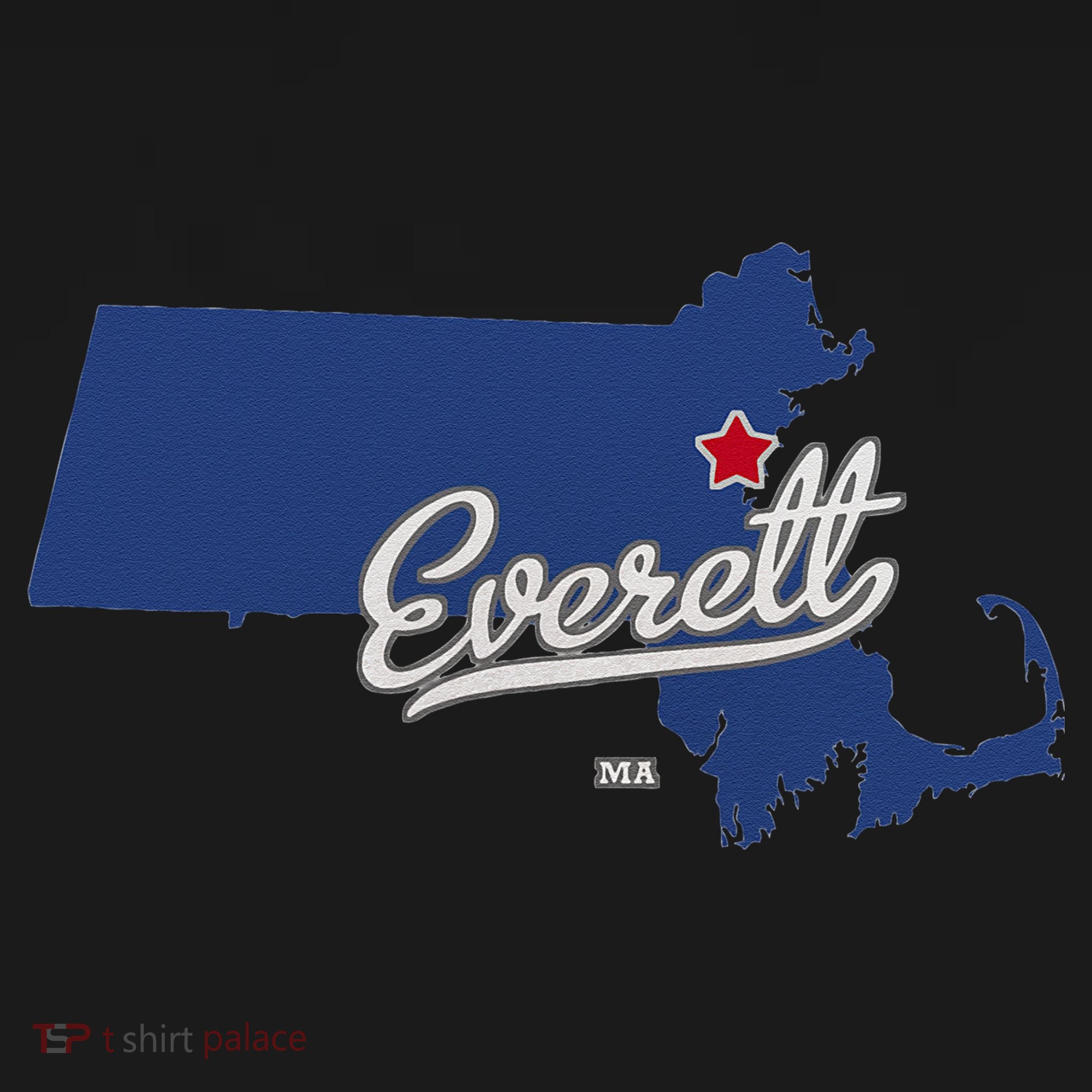 Everett Massachusetts MA Map Kids Long Sleeve Shirt