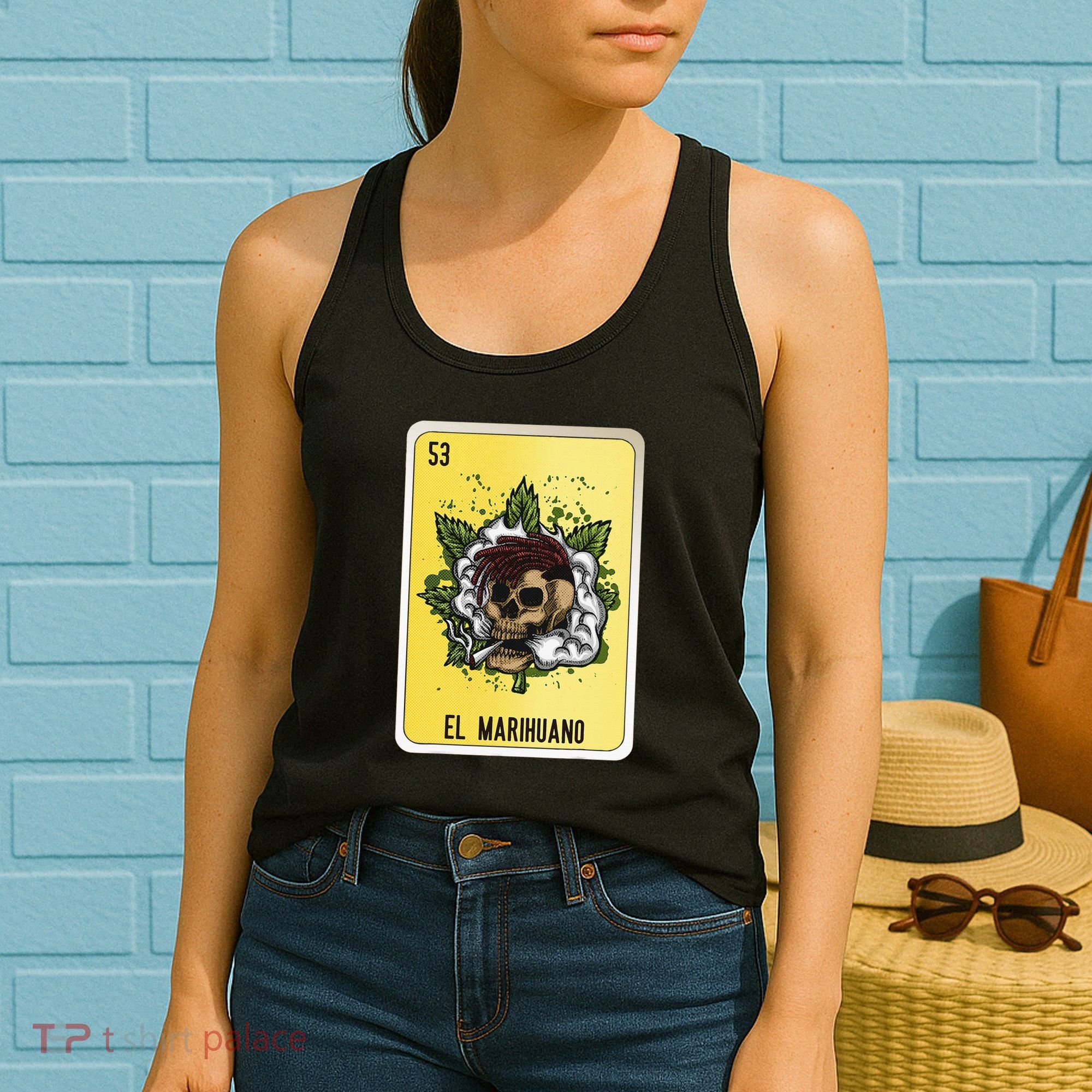 El Marihuano Mexican Slang Chicano Bingo Cards Women's Tank Top