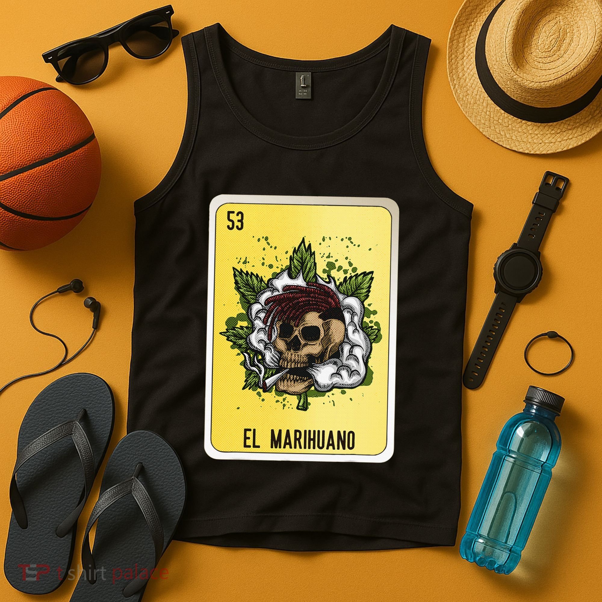 El Marihuano Mexican Slang Chicano Bingo Cards Tank Top