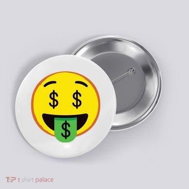 Emoticon Money Mouth Face With Dollar Sign Eyes Rich Button