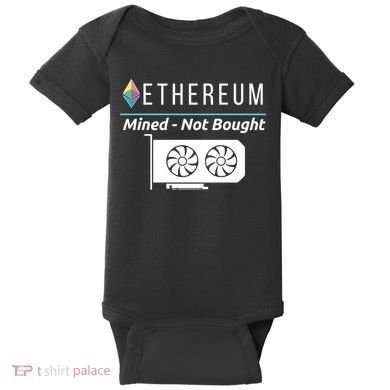 Ethereum Mined Not Bought GPU Mining Rigs ETH Crypto Miner Baby Bodysuit