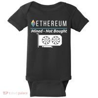 Ethereum Mined Not Bought GPU Mining Rigs ETH Crypto Miner Baby Bodysuit thumb 0