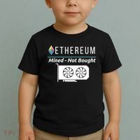 Ethereum Mined Not Bought GPU Mining Rigs ETH Crypto Miner Toddler T-Shirt thumb 2