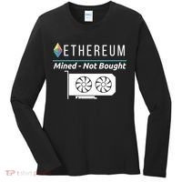 Ethereum Mined Not Bought GPU Mining Rigs ETH Crypto Miner Women's Long Sleeve Shirt thumb 0
