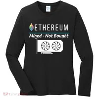 Ethereum Mined Not Bought GPU Mining Rigs ETH Crypto Miner Women's Long Sleeve Shirt thumb 0
