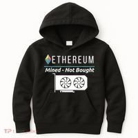 Ethereum Mined Not Bought GPU Mining Rigs ETH Crypto Miner Kids Hoodie thumb 0