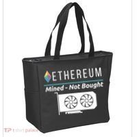 Ethereum Mined Not Bought GPU Mining Rigs ETH Crypto Miner Tote Bag thumb 2
