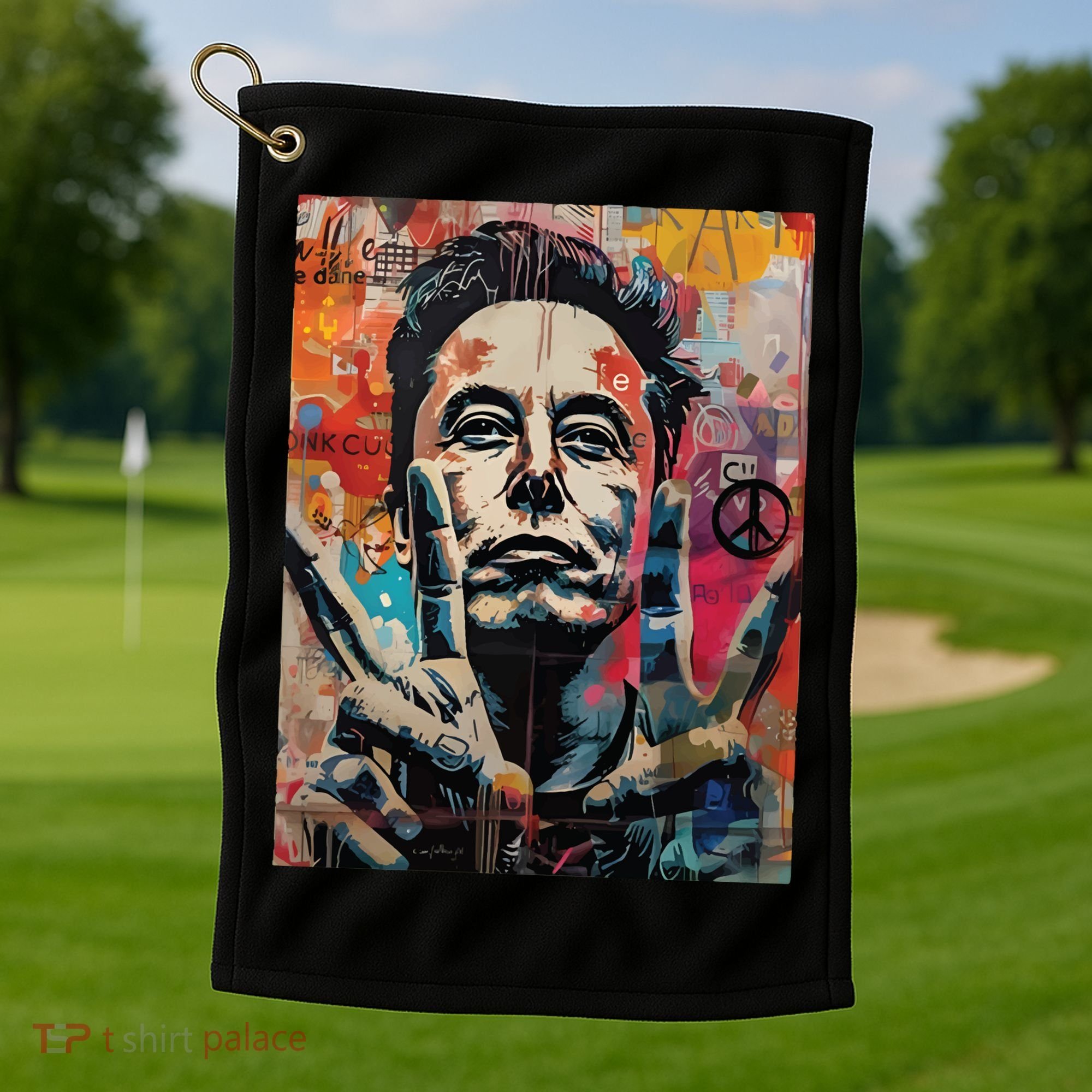 Elon Musk Nobel Peace Prize Garment Dyed Golf Towel
