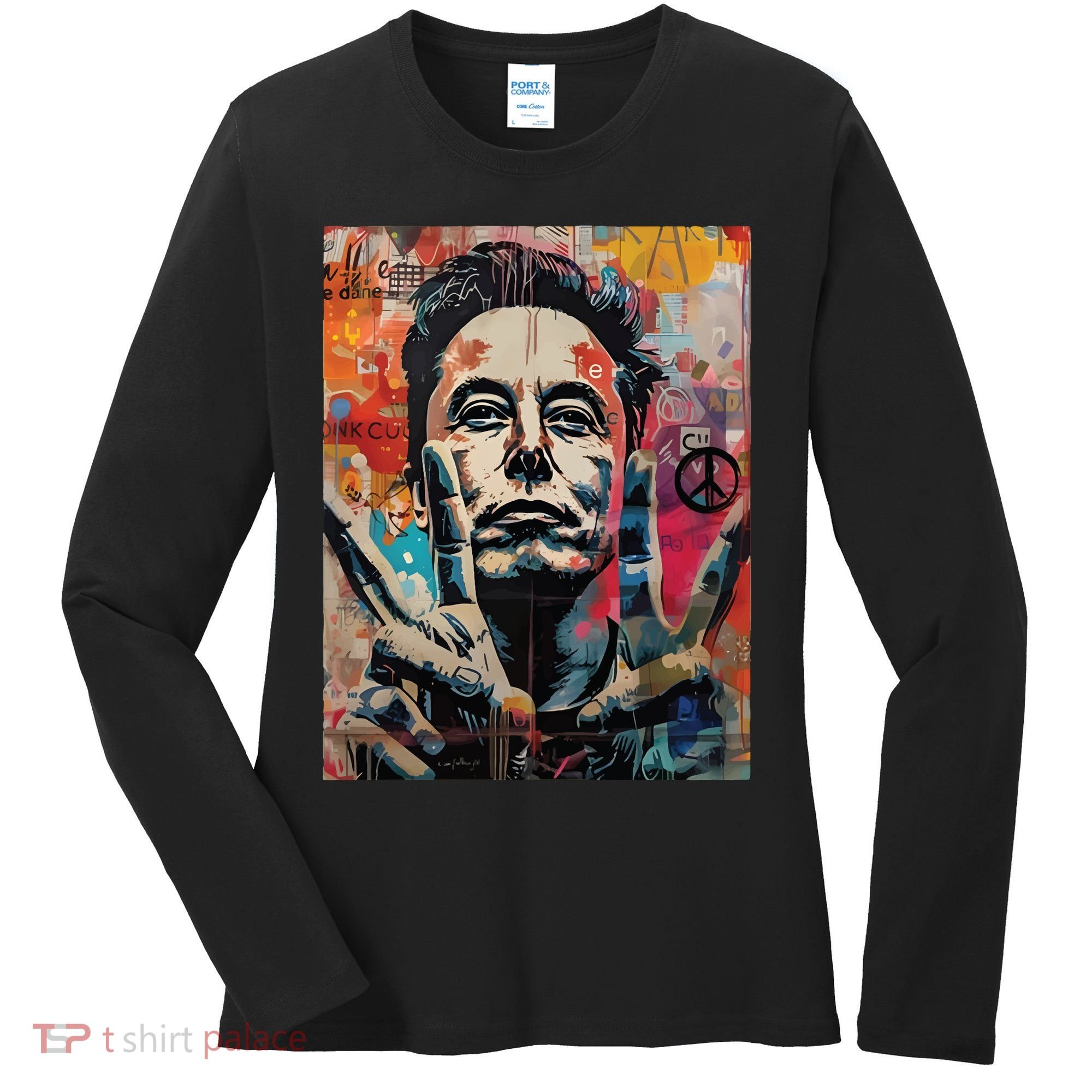 Elon Musk Nobel Peace Prize Garment Dyed Women's Long Sleeve Shirt