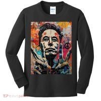 Elon Musk Nobel Peace Prize Garment Dyed Kids Long Sleeve Shirt thumb 0
