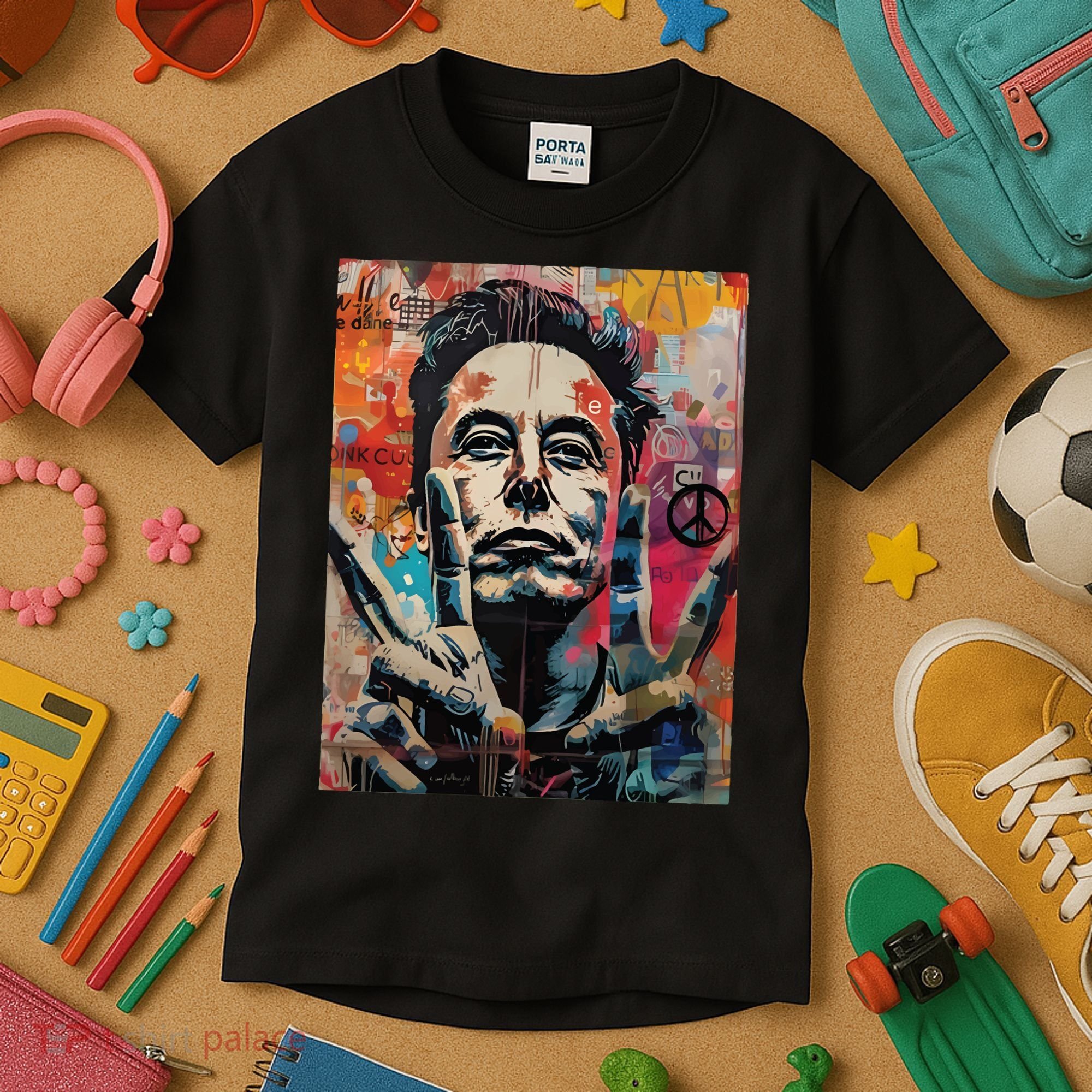 Elon Musk Nobel Peace Prize Garment Dyed Kids T-Shirt