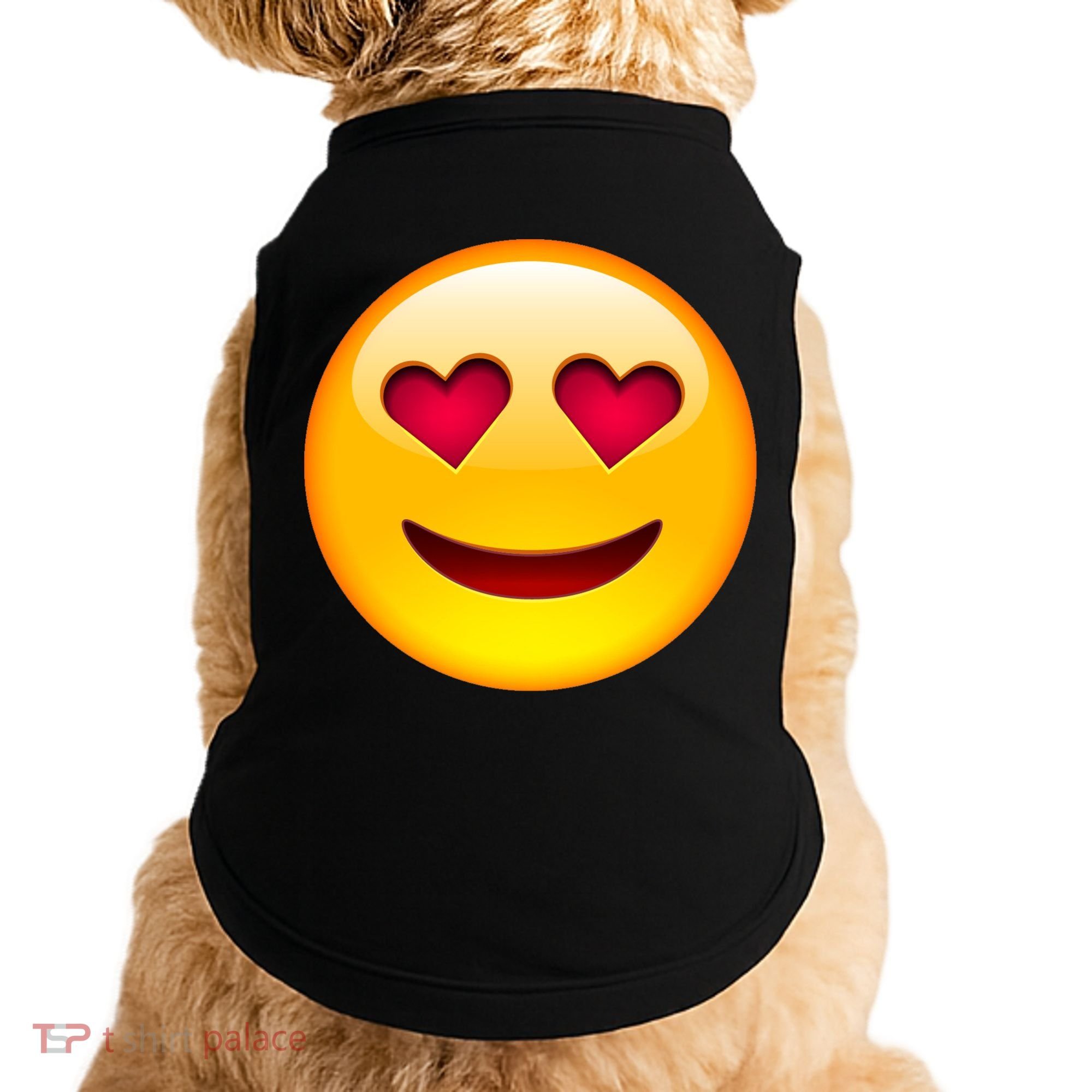 Emoticon Love Emoji Smiley with Heart Eyes Doggie Tank