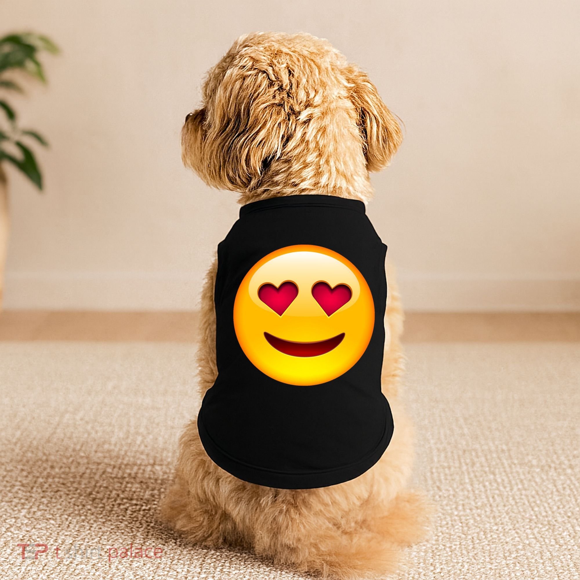 Emoticon Love Emoji Smiley with Heart Eyes Doggie Tank