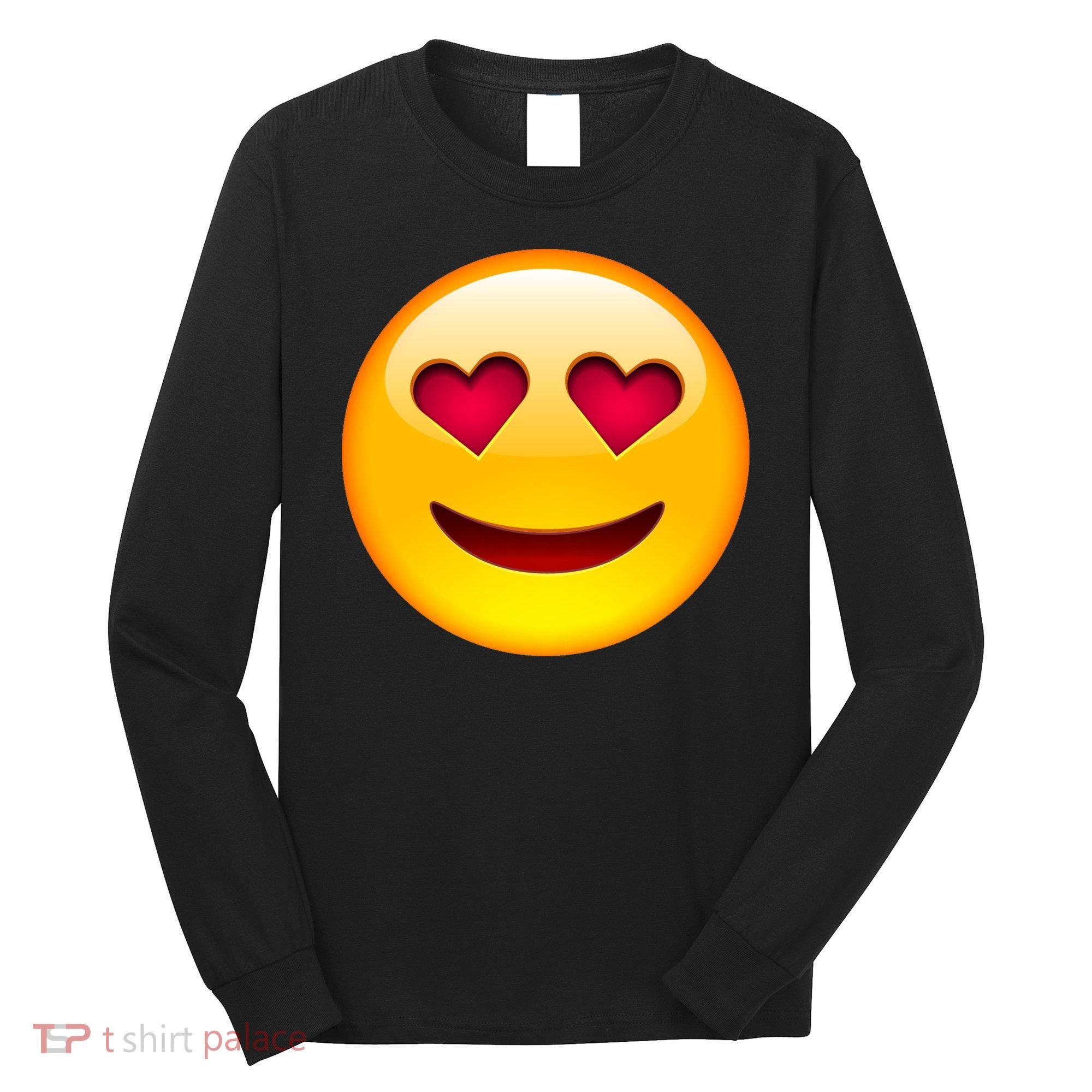 Emoticon Love Emoji Smiley with Heart Eyes Long Sleeve Shirt