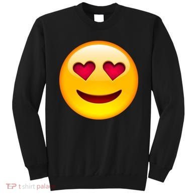 Emoticon Love Emoji Smiley with Heart Eyes Sweatshirt