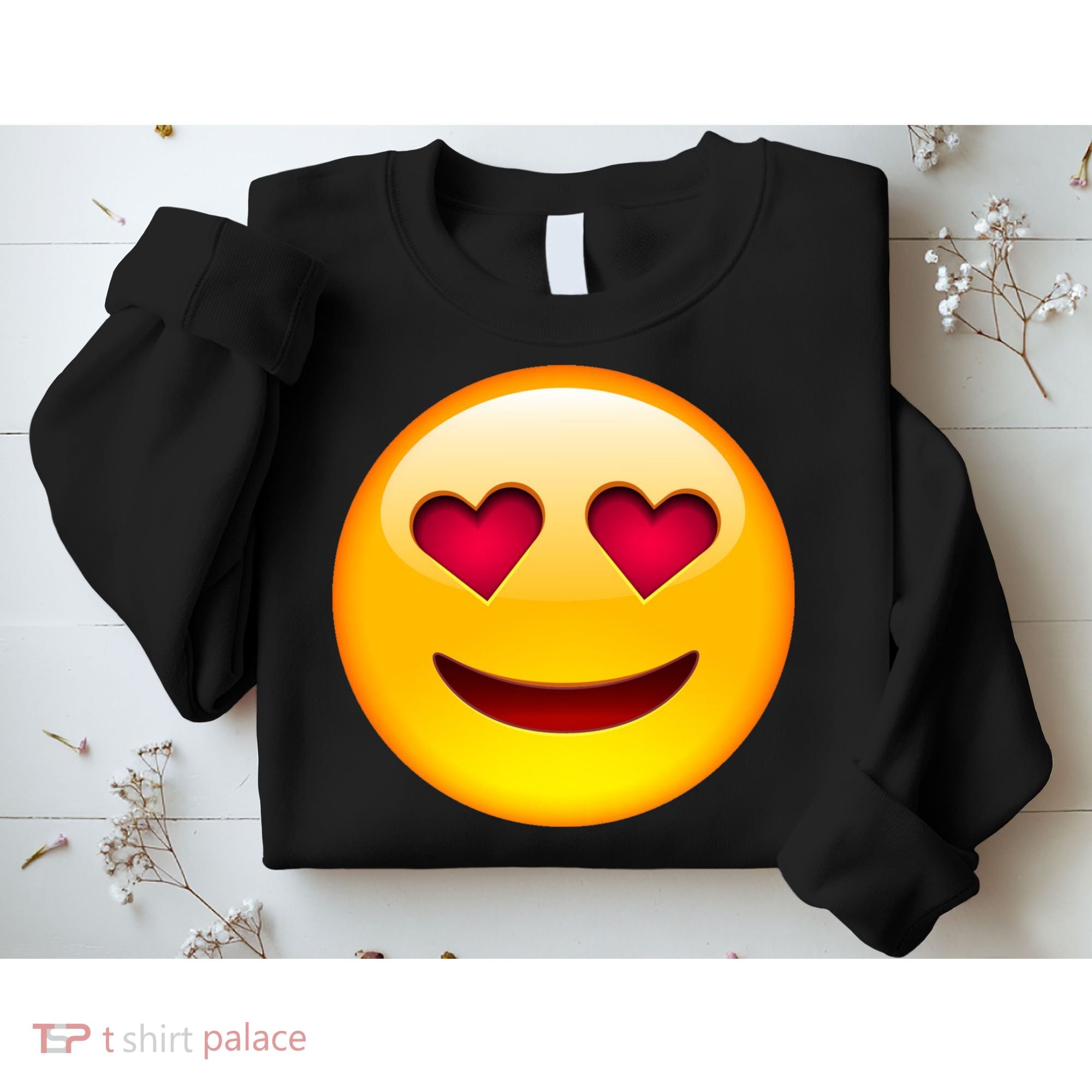 Emoticon Love Emoji Smiley with Heart Eyes Sweatshirt