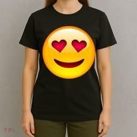 Emoticon Love Emoji Smiley with Heart Eyes T-Shirt thumb 4