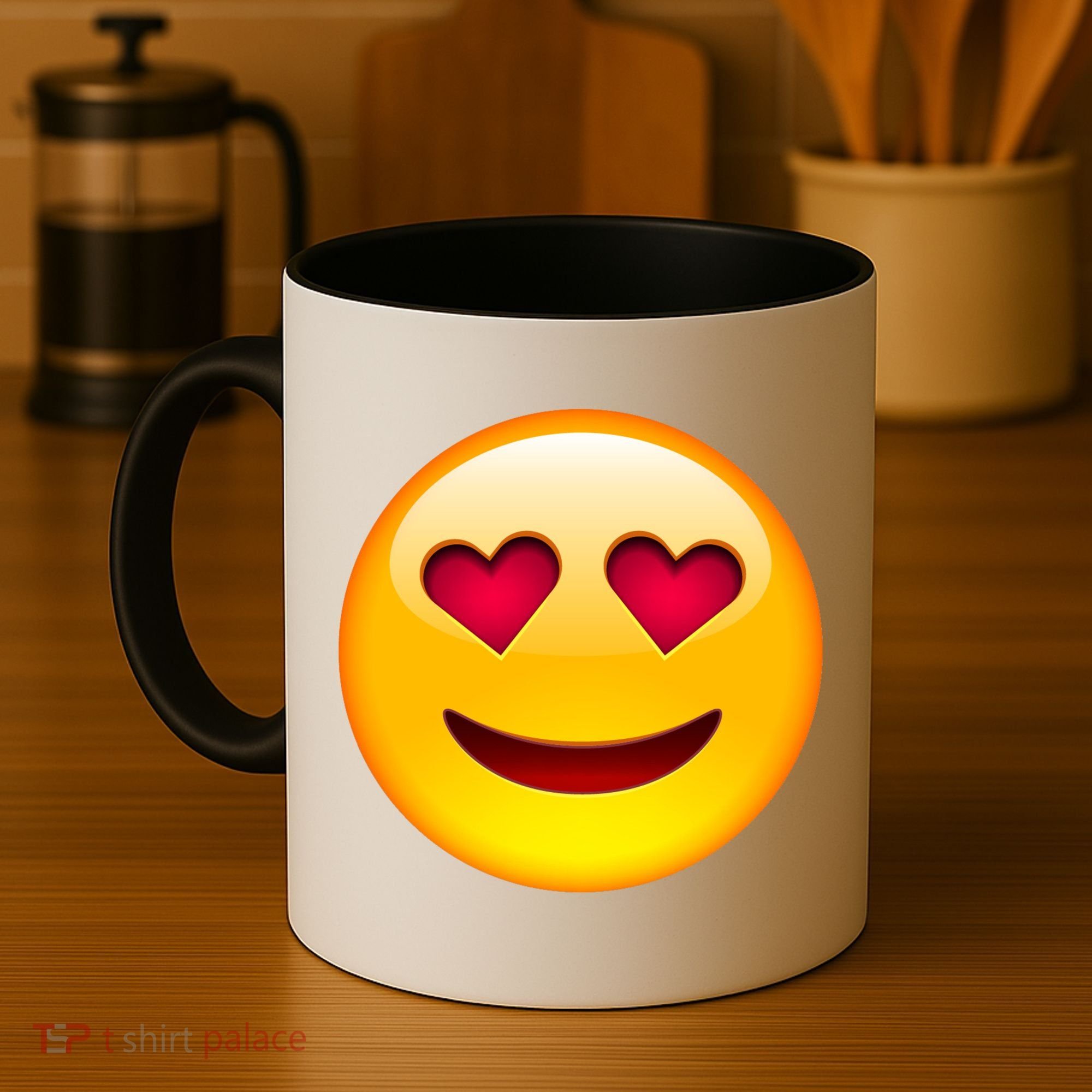 Emoticon Love Emoji Smiley with Heart Eyes Coffee Mug