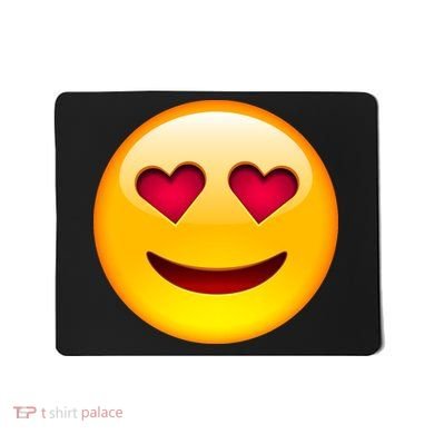 Emoticon Love Emoji Smiley with Heart Eyes Mousepad