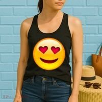Emoticon Love Emoji Smiley with Heart Eyes Women's Tank Top thumb 2