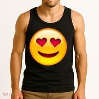 Emoticon Love Emoji Smiley with Heart Eyes Tank Top thumb 3