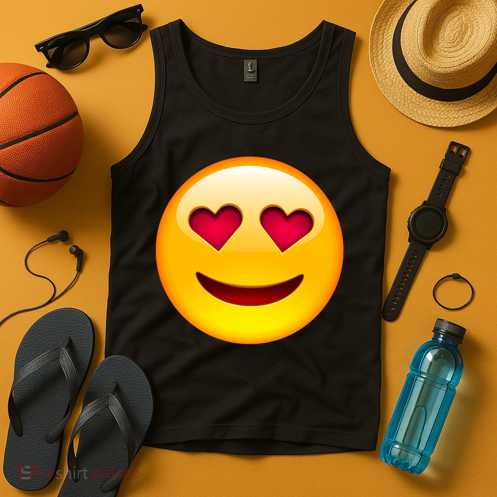 Emoticon Love Emoji Smiley with Heart Eyes Tank Top