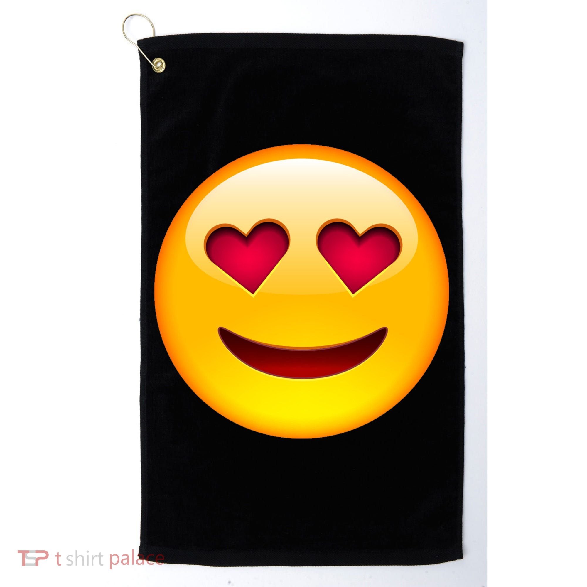 Emoticon Love Emoji Smiley with Heart Eyes Golf Towel