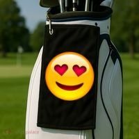 Emoticon Love Emoji Smiley with Heart Eyes Golf Towel thumb 2