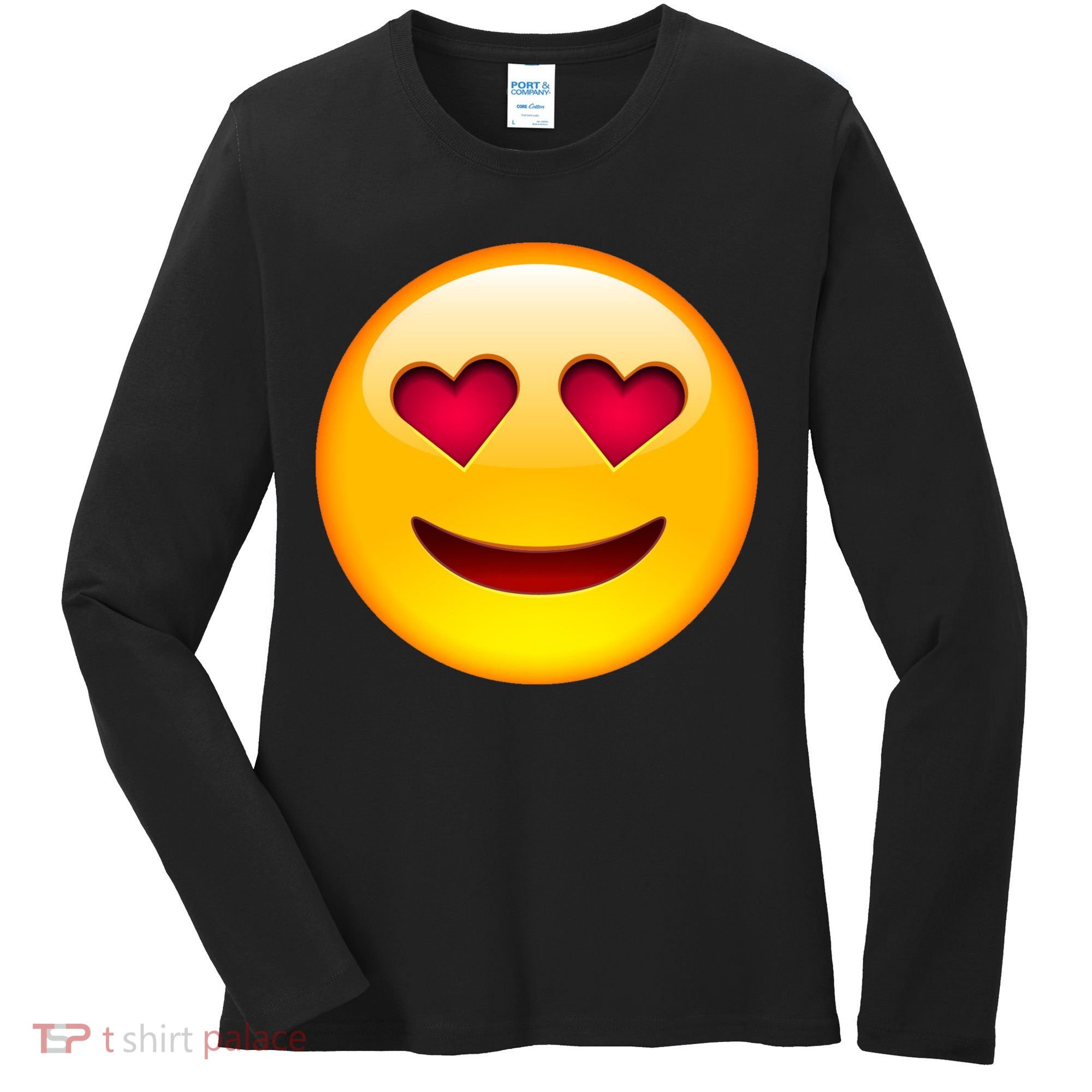 Emoticon Love Emoji Smiley with Heart Eyes Women's Long Sleeve Shirt