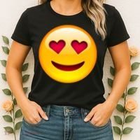Emoticon Love Emoji Smiley with Heart Eyes Women's T-Shirt thumb 2