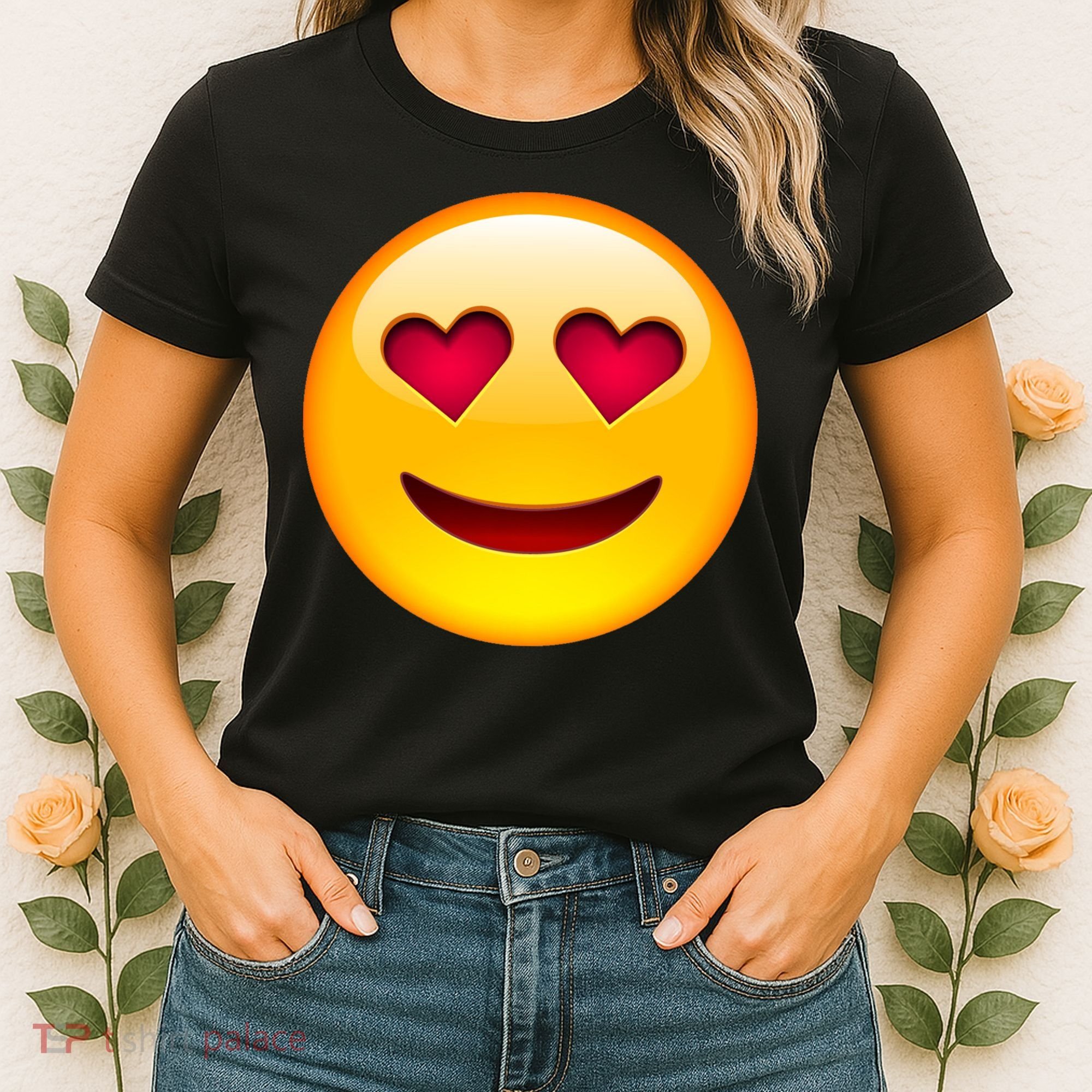 Emoticon Love Emoji Smiley with Heart Eyes Women's T-Shirt