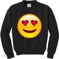 Emoticon Love Emoji Smiley with Heart Eyes Kids Sweatshirt thumb 0