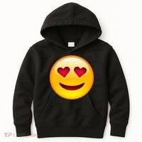 Emoticon Love Emoji Smiley with Heart Eyes Kids Hoodie thumb 0