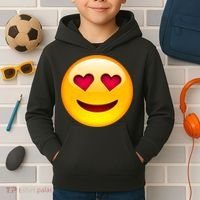 Emoticon Love Emoji Smiley with Heart Eyes Kids Hoodie thumb 2