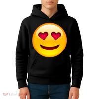 Emoticon Love Emoji Smiley with Heart Eyes Kids Hoodie thumb 4