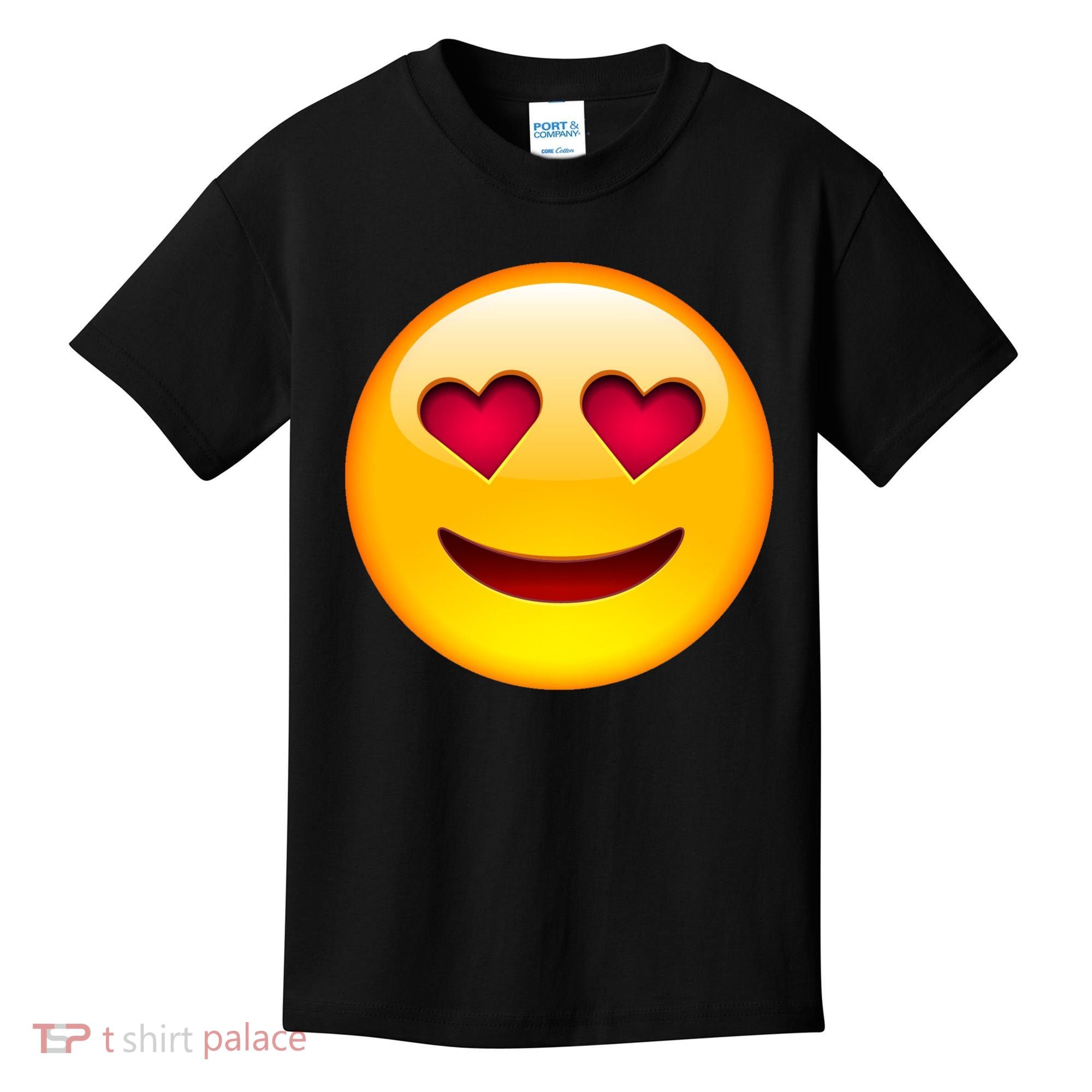 Emoticon Love Emoji Smiley with Heart Eyes Kids T-Shirt