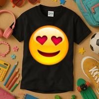 Emoticon Love Emoji Smiley with Heart Eyes Kids T-Shirt thumb 3