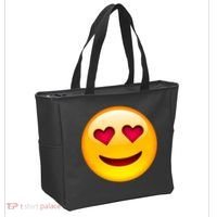 Emoticon Love Emoji Smiley with Heart Eyes Tote Bag thumb 2