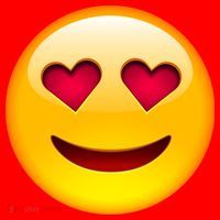 Emoticon Love Emoji Smiley with Heart Eyes Santa Hat thumb 1