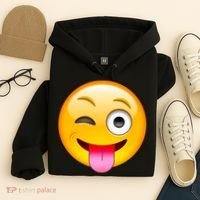 Emoticon Tongue Out Emoji with Winking Eye Smiley Hoodie thumb 4