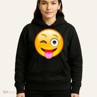 Emoticon Tongue Out Emoji with Winking Eye Smiley Hoodie thumb 5