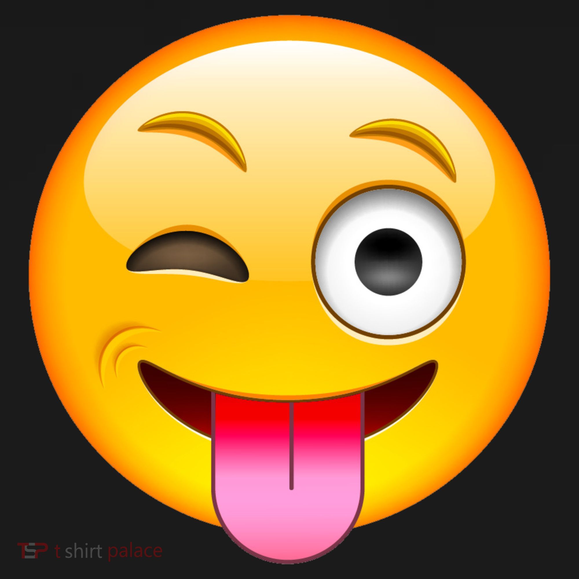 Emoticon Tongue Out Emoji with Winking Eye Smiley Apron