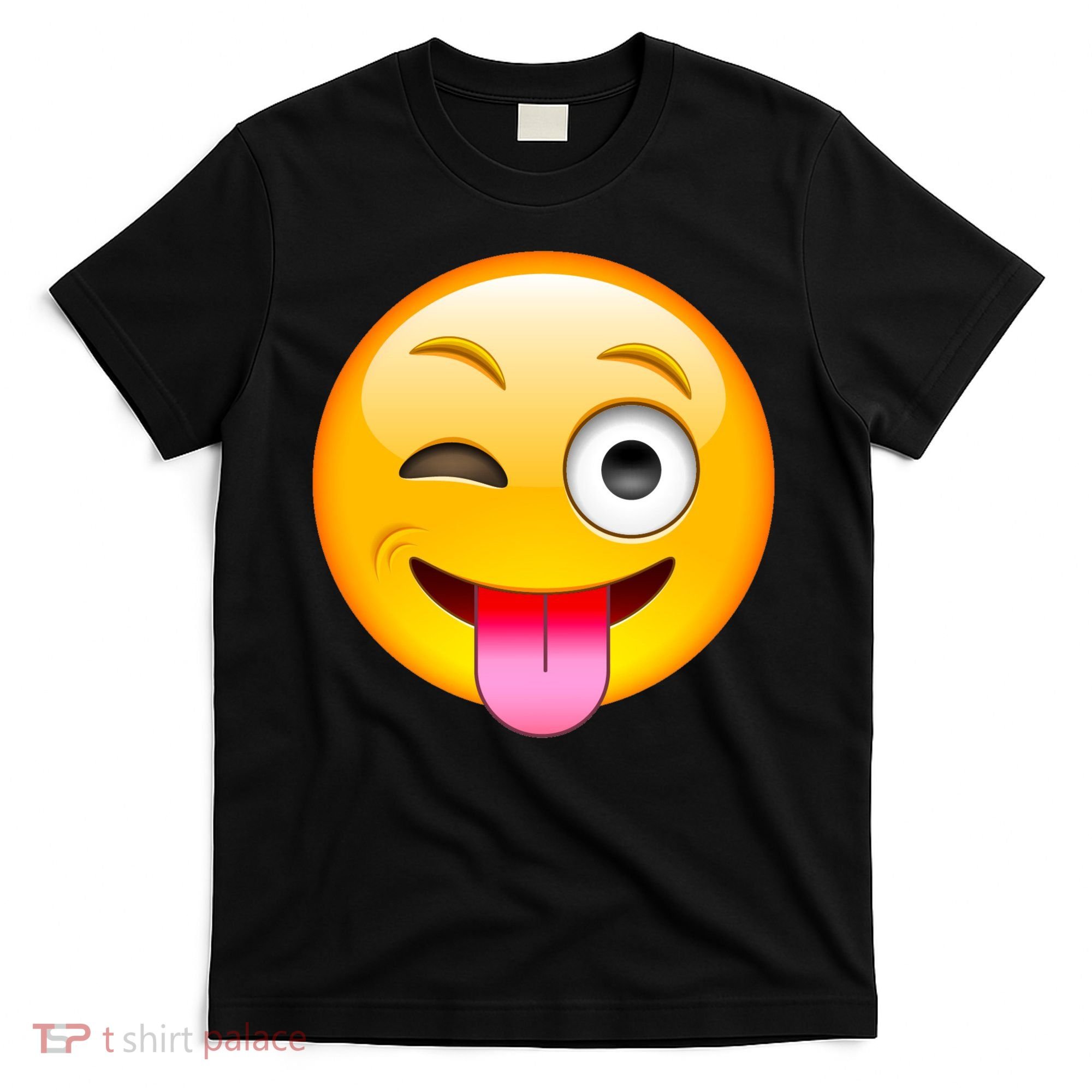 Emoticon Tongue Out Emoji with Winking Eye Smiley T-Shirt