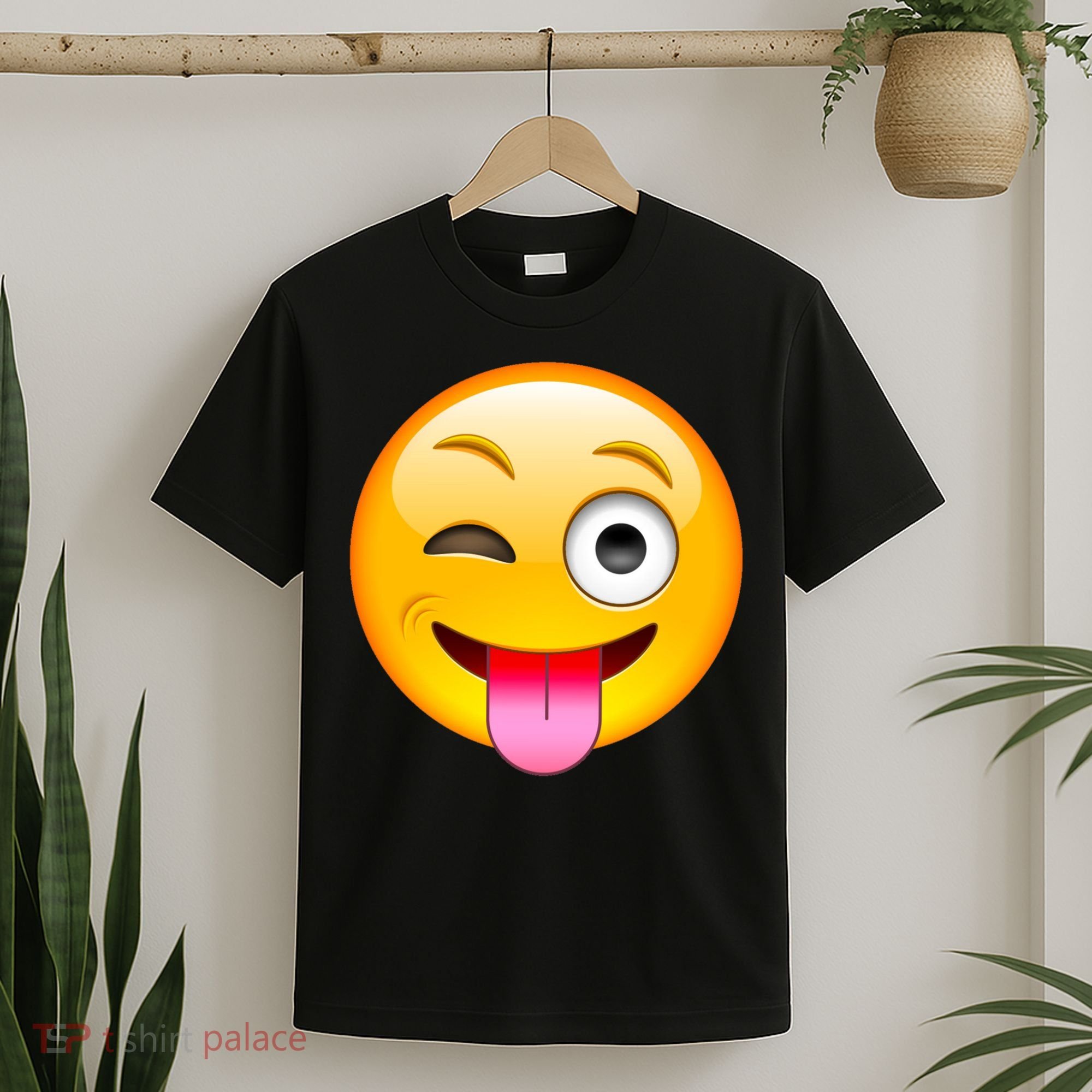 Emoticon Tongue Out Emoji with Winking Eye Smiley T-Shirt