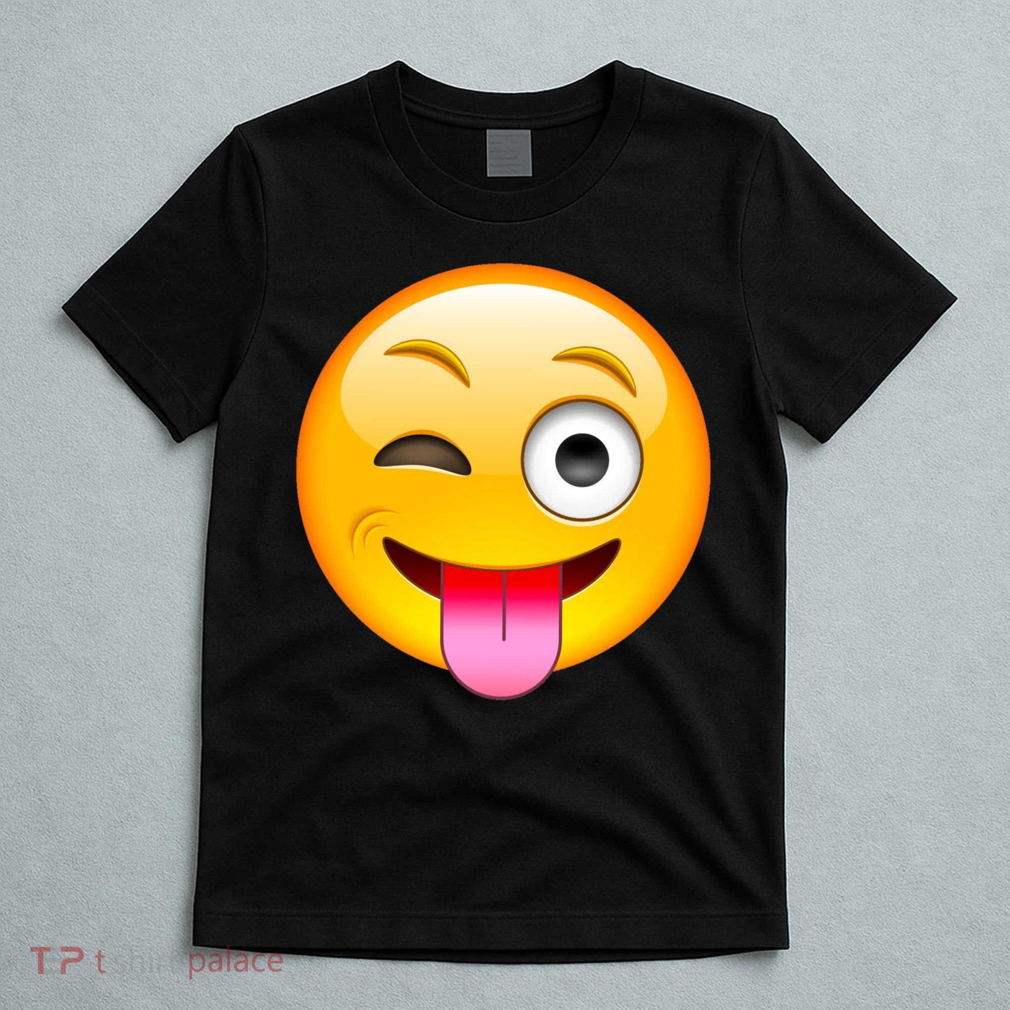 Emoticon Tongue Out Emoji with Winking Eye Smiley T-Shirt
