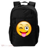 Emoticon Tongue Out Emoji with Winking Eye Smiley Backpack thumb 0