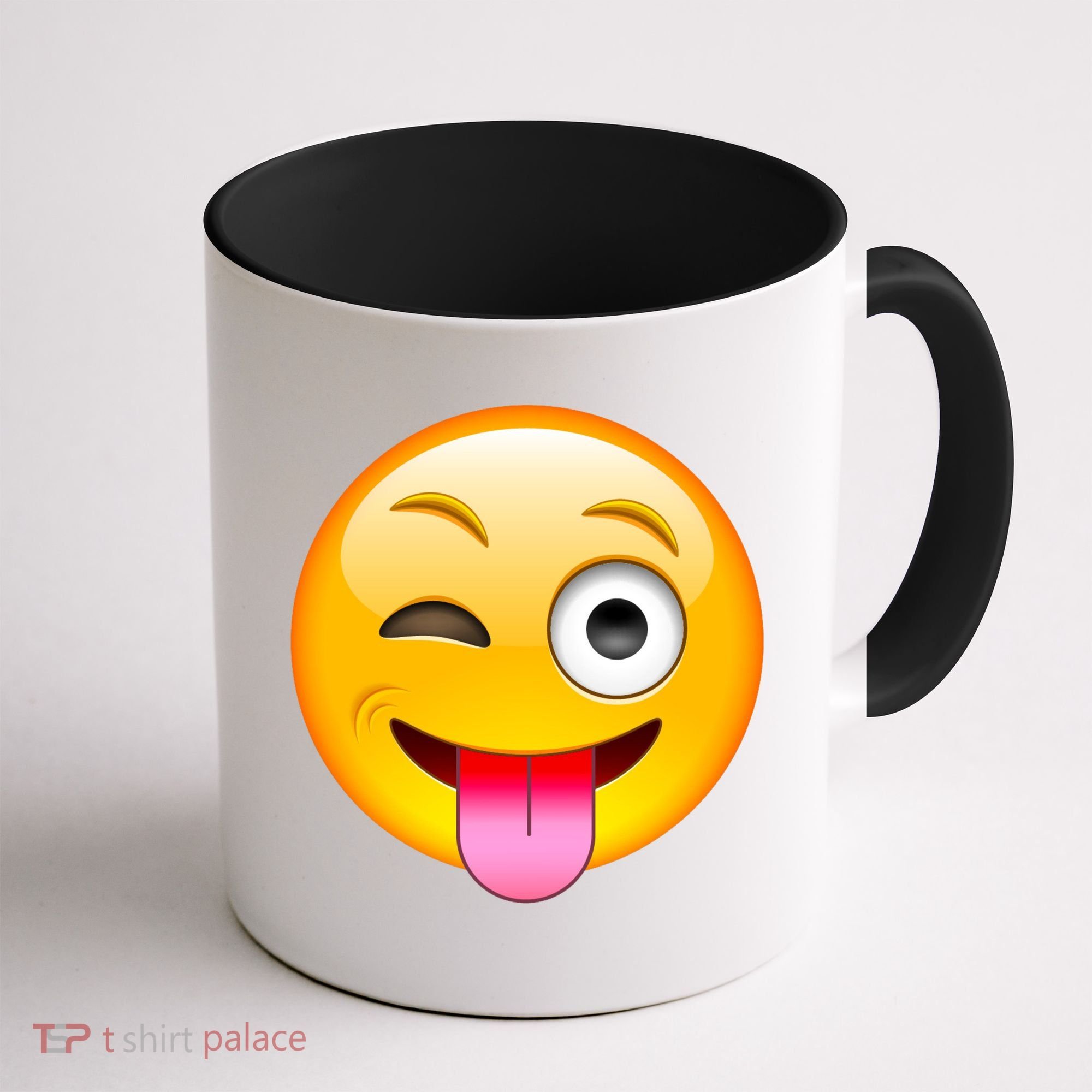 Emoticon Tongue Out Emoji with Winking Eye Smiley Coffee Mug